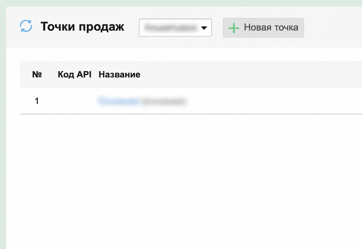 API-коды точек продаж FrontPad